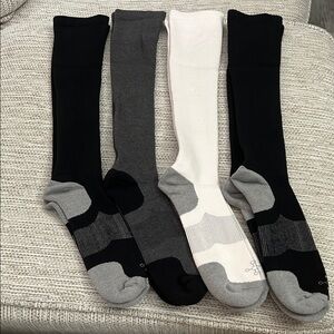 Elegant Men's compression Socks Set - Black, Gray, and White size 12-14.5